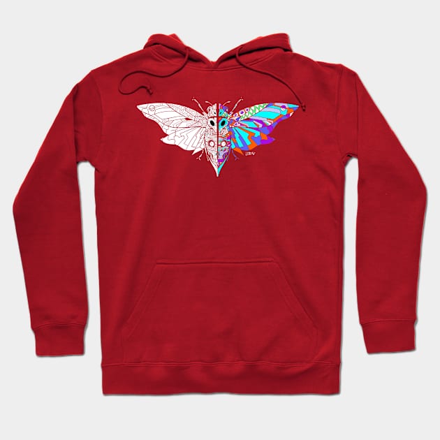 monster moth ecopop cicada bug art Hoodie by jorge_lebeau